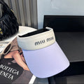 MIUMIU SPORT VISOR CAP IN PASTEL PURPLE MIX WHITE FABRIC