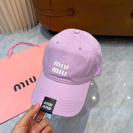MIUMIU 26S BASEBALL CAP IN LIGHT PURPLE 339688