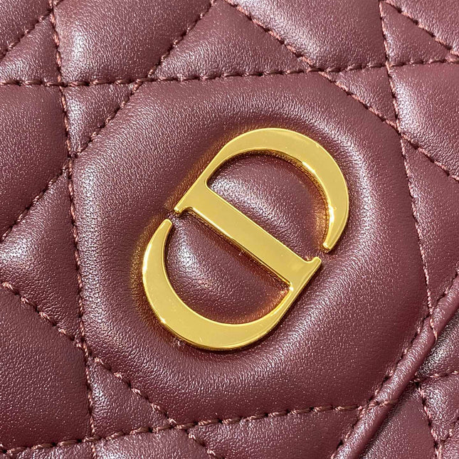 SMALL 23 CARO BACKPACK IN PLUM PURPLE MACROCANNAGE LAMBSKIN