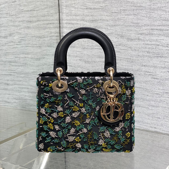 SMALL 20 BAG BLACK LAMBSKIN WITH SHOOTING STAR EMBROIDERY WOMEN 226114