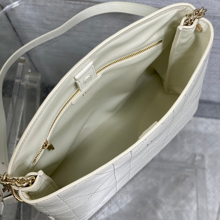 DIOR 26S TRIANON BAG 25 IN WHITE LAMBSKIN