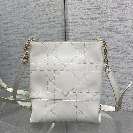 DIOR 26S TRIANON BAG 18 IN WHITE LAMBSKIN