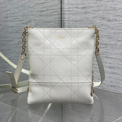 DIOR 26S TRIANON BAG 18 IN WHITE LAMBSKIN