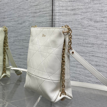 DIOR 26S TRIANON BAG 18 IN WHITE LAMBSKIN
