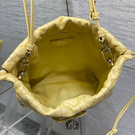 DIOR 26S ADIORABLE BUCKET BAG 20 IN YELLOW LAMBSKIN