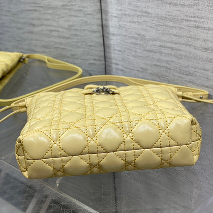 DIOR 26S ADIORABLE BUCKET BAG 20 IN YELLOW LAMBSKIN