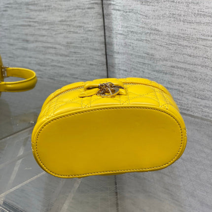 DIOR 26S MINI VANITY BAG 18 IN YELLOW LAMBSKIN