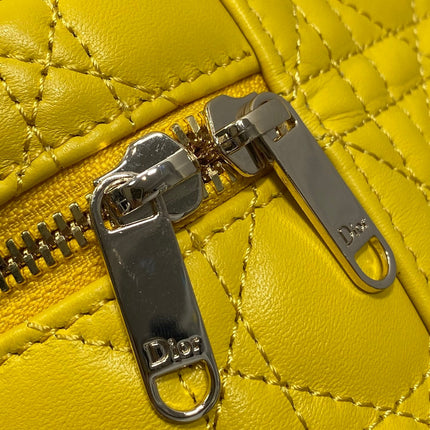 DIOR 26S MINI VANITY BAG 18 IN YELLOW LAMBSKIN