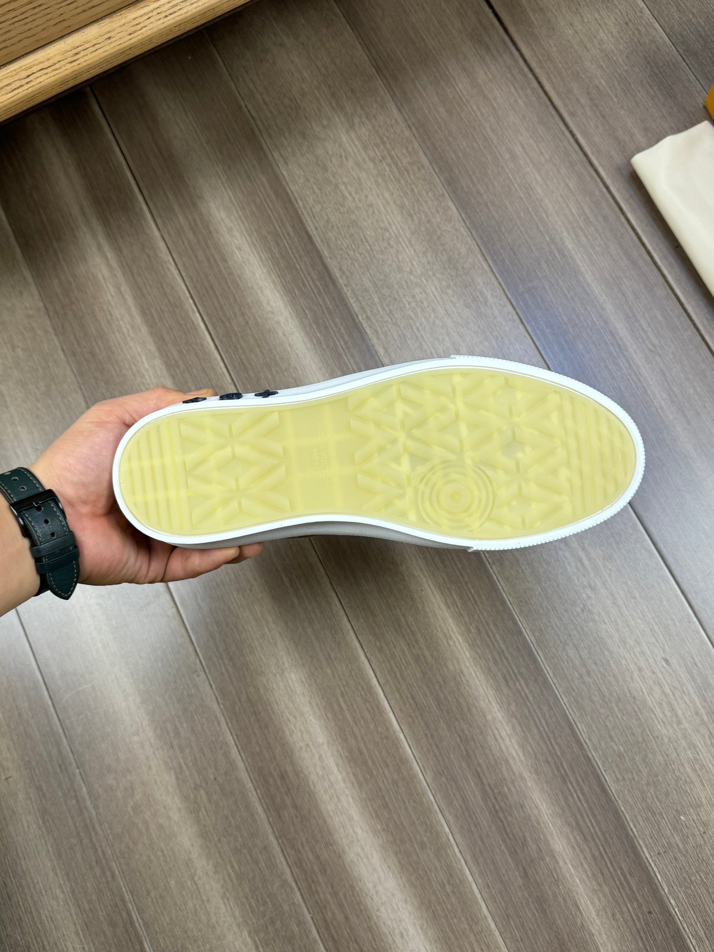 LV TRAINER SNEAKER IN ASH GREY MONOGRAM DENIM