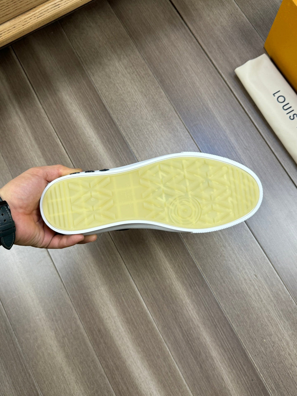 LV TRAINER SNEAKER IN CHARCOAL BLACK MONOGRAM DENIM