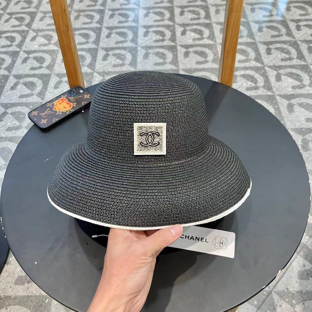 STRAW CLOCHE HAT BLACK 672756