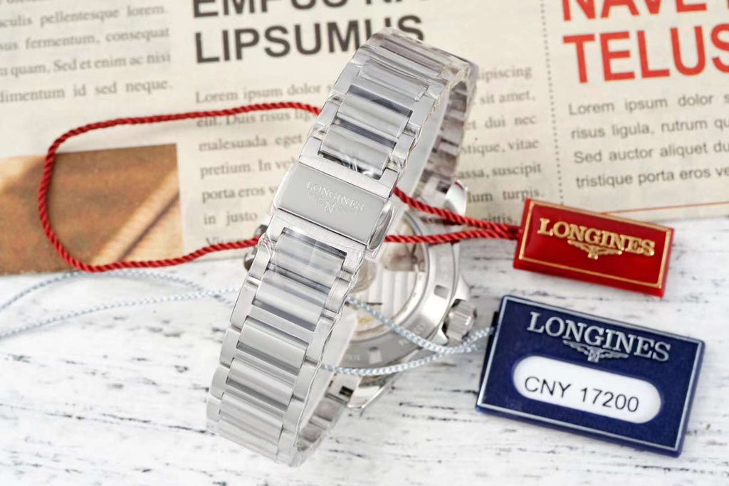 CONQUEST WATCH SILVER CASE WITH NAVY BLUE DIAL