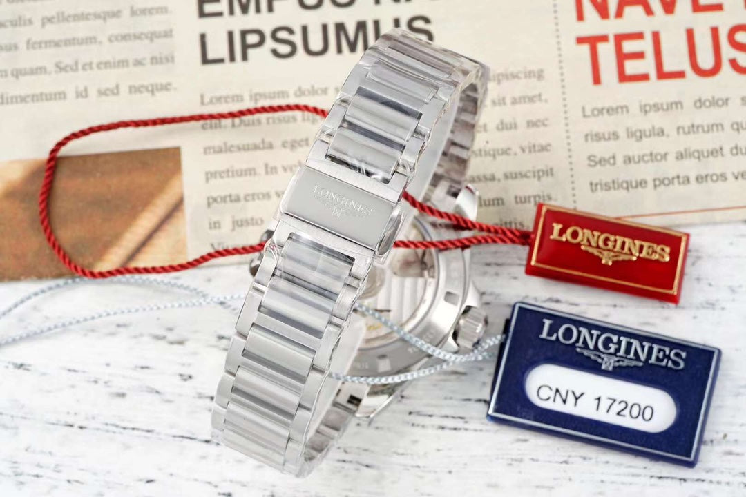 CONQUEST WATCH SILVER CASE WITH NAVY BLUE DIAL
