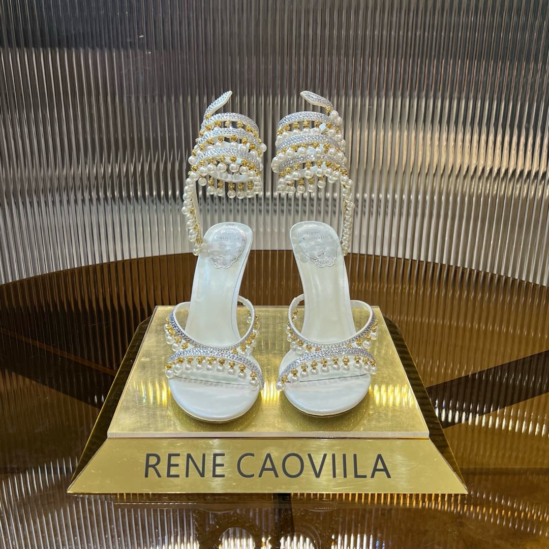 CHANDELIER 95 MM WHITE LAMBSKIN SANDAL