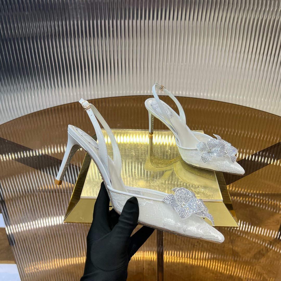 FLORIANE SLINGBACK 80 WHITE LAMBSKIN
