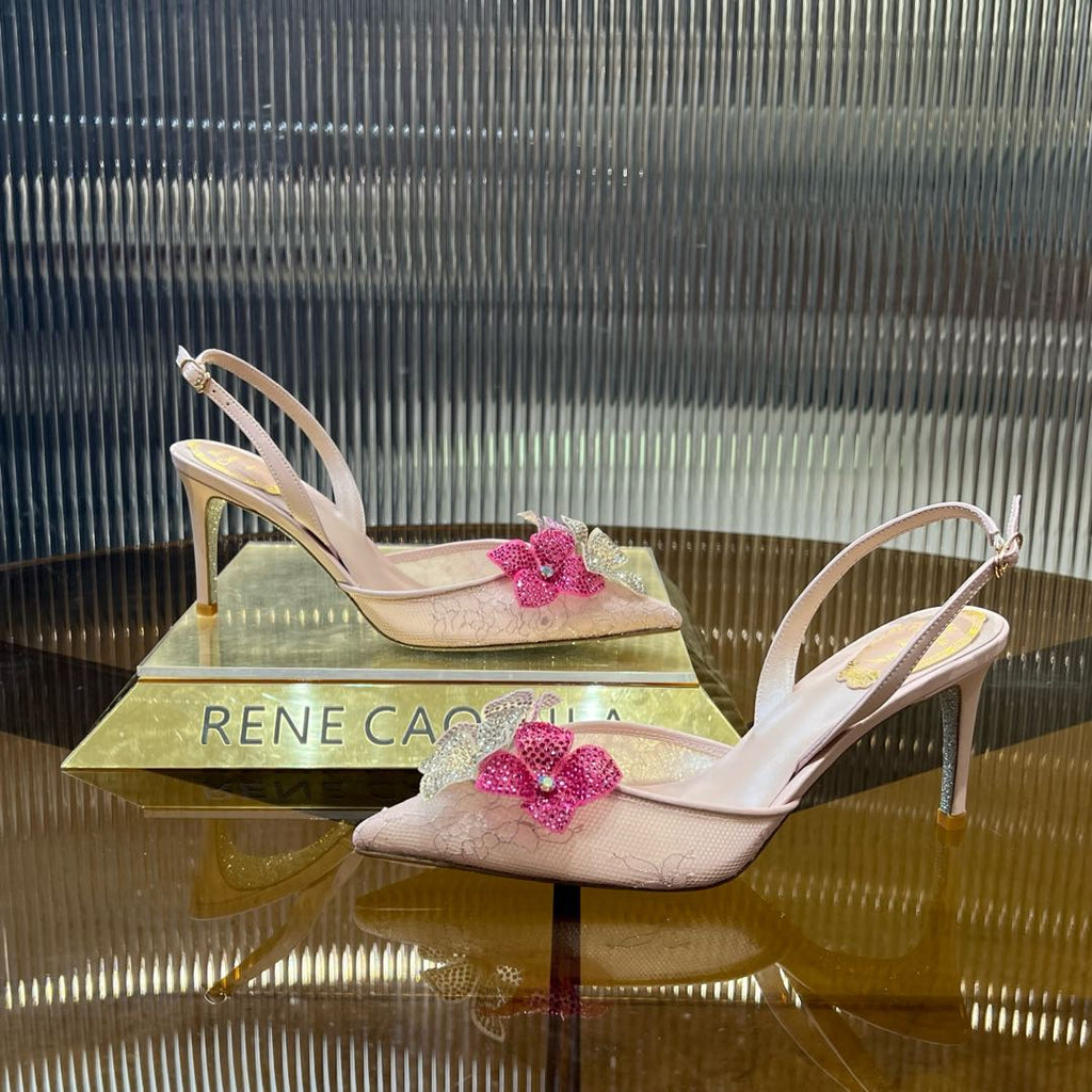 FLORIANE SLINGBACK 80 LIGHT PINK LAMBSKIN