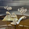 MARGOT WHITE SANDAL WITH FLOWERS 95 MM LIGHT GOLD