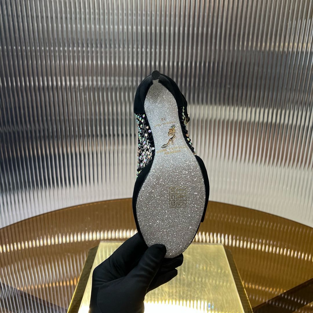 GALAXIA METALLIC ANTHRACITE SANDAL 95 MM BLACK