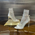 GALAXIA METALLIC ANTHRACITE SANDAL 95 MM WHITE