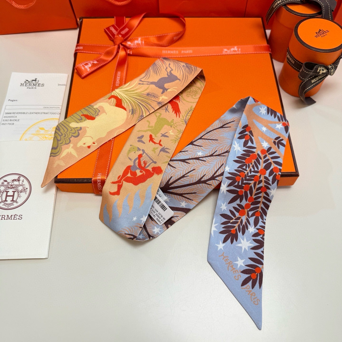 HERMES 25S SILK NECKERCHIEF 86 IN SILK 714350