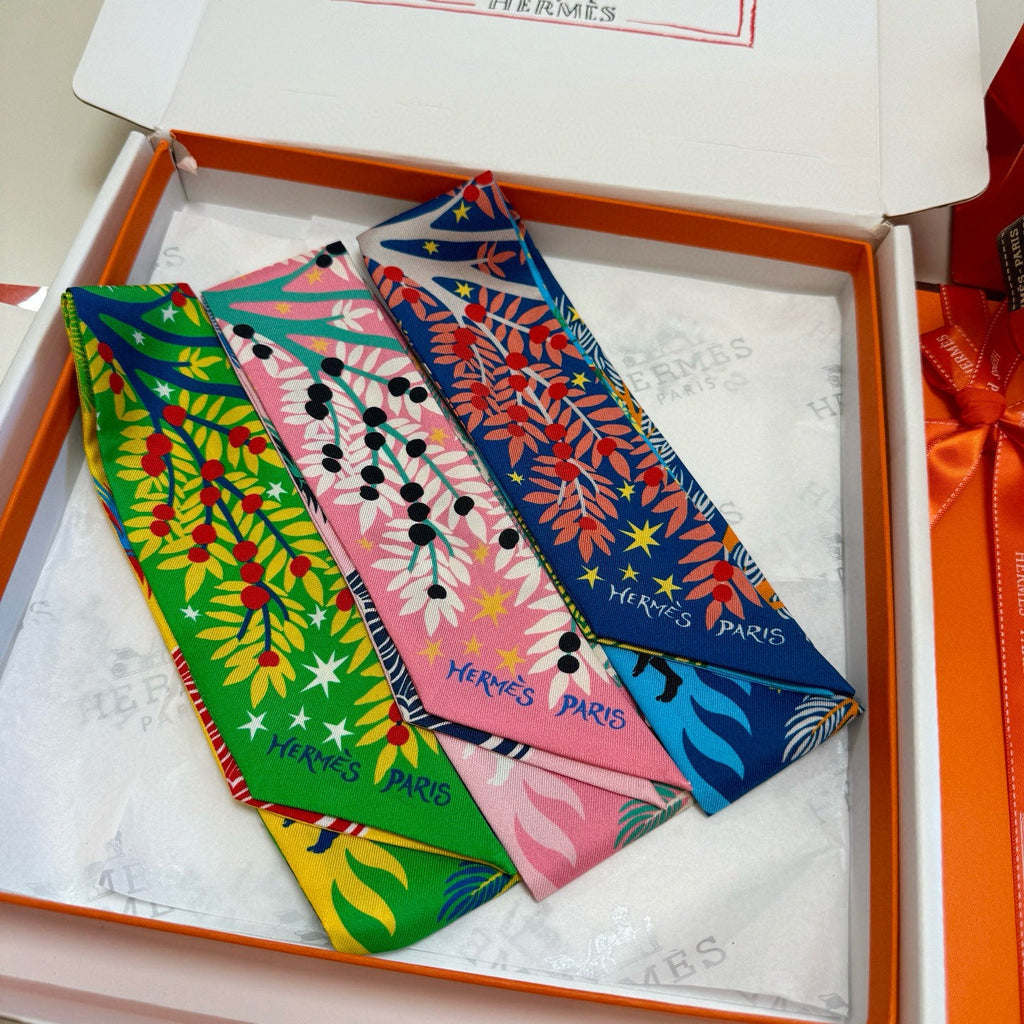 HERMES 25S SILK NECKERCHIEF 86 IN SILK 714353