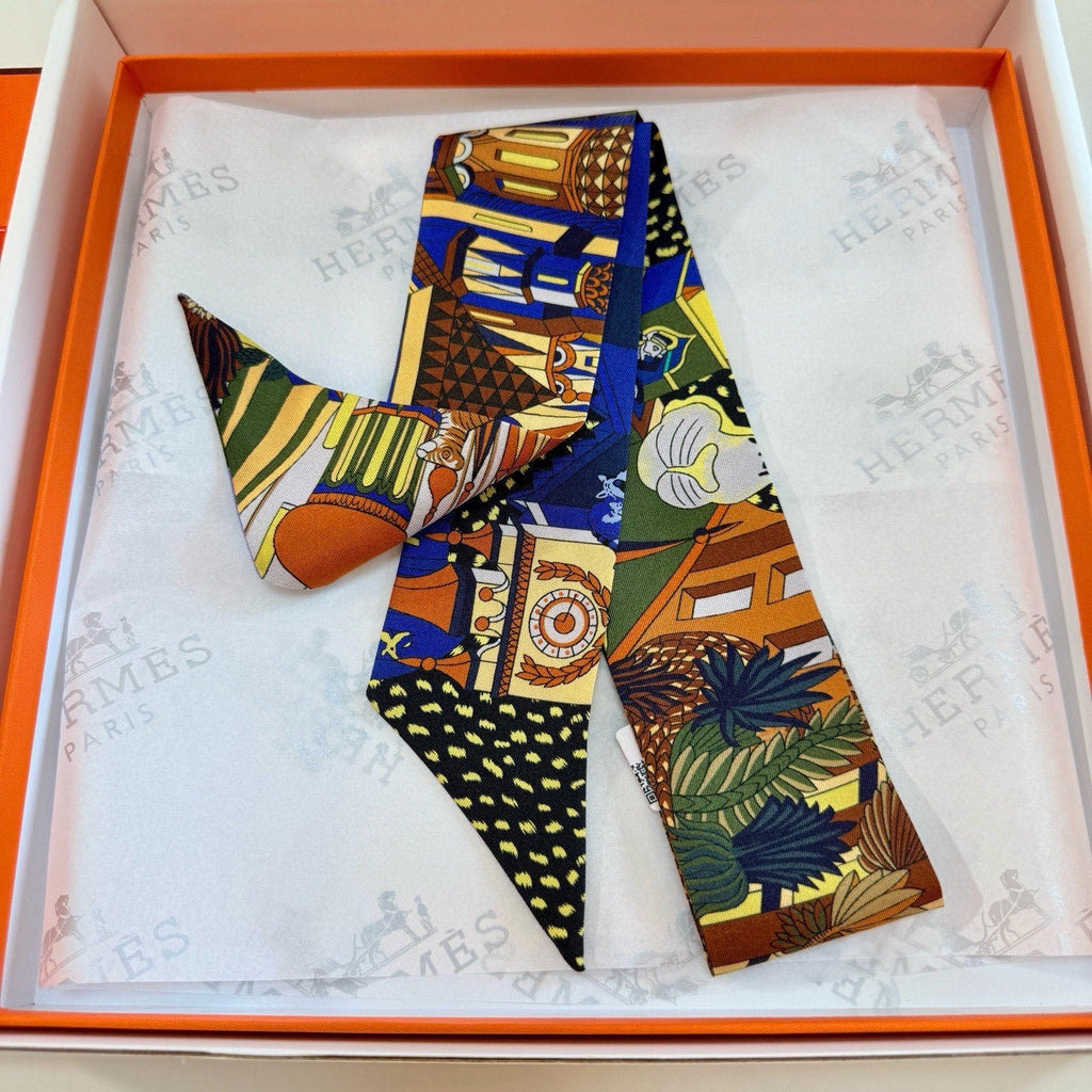 HERMES 25S NECKERCHIEF 86 IN SILK 989359