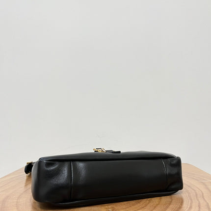 LE 5 À 7 BAG 24 BLACK GLOSSY CALFSKIN HOBO