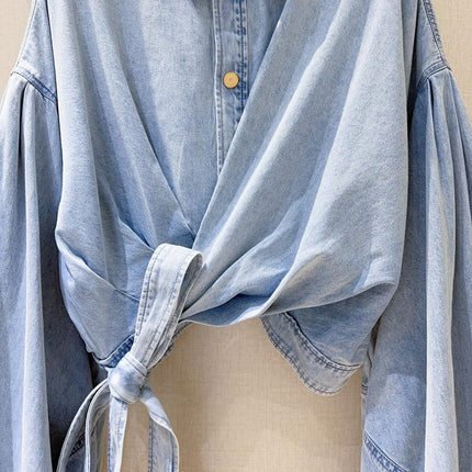 ZIMMERMANN 26 DENIM CROPPED SHIRT STYLE 238