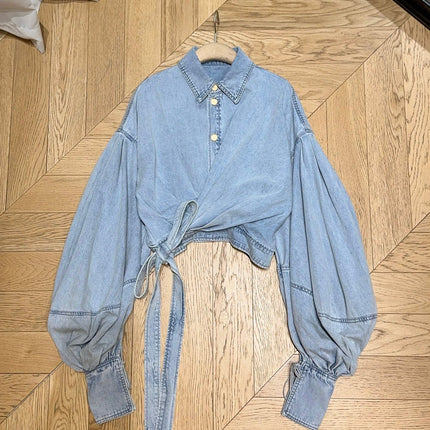 ZIMMERMANN 26 DENIM CROPPED SHIRT STYLE 238