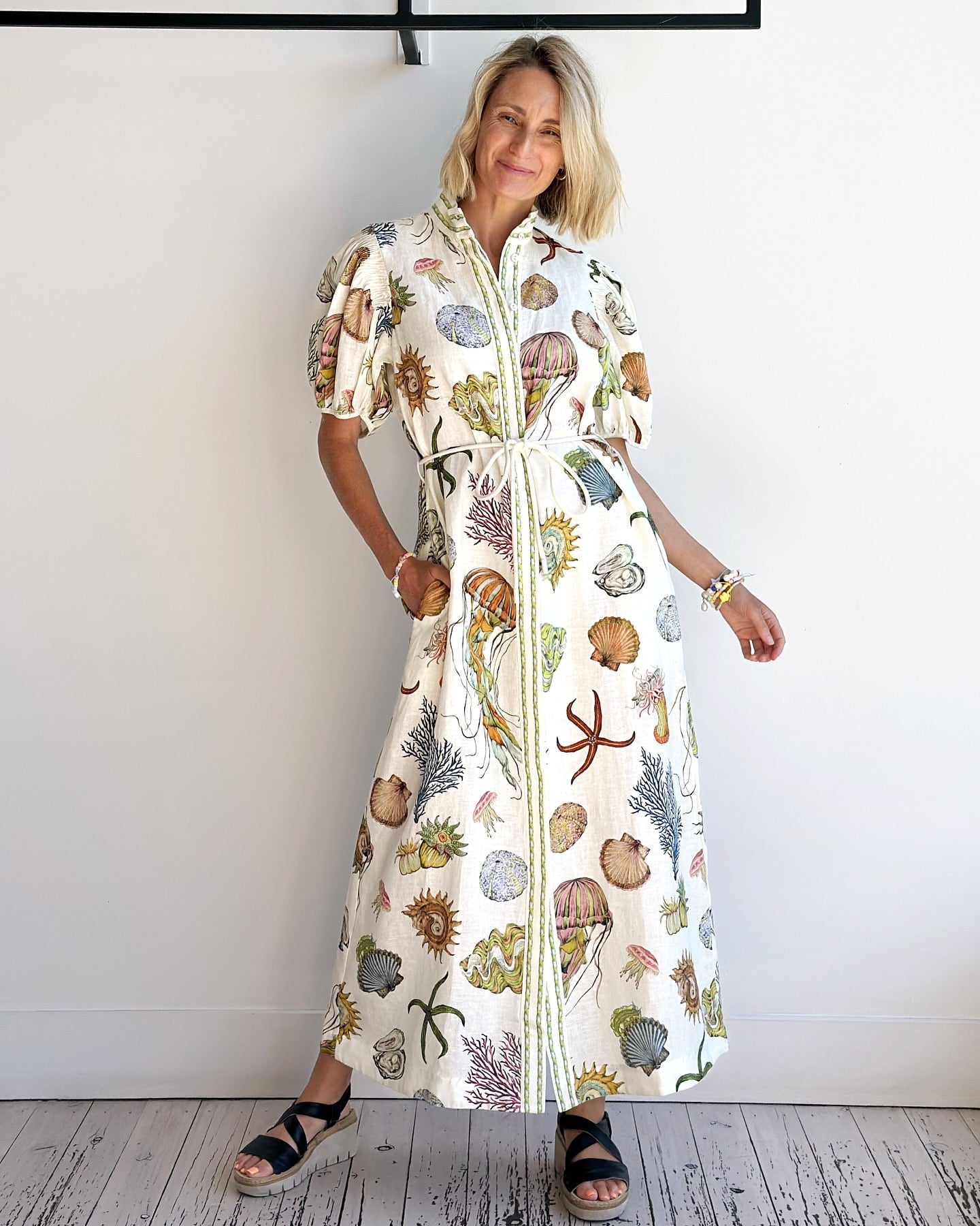 ALEMAIS LONG DRESS WITH OCEAN-INSPIRED PRINT 267469
