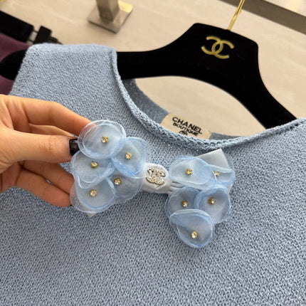 CC Patchwork Lace T-shirt Blue Cashmere