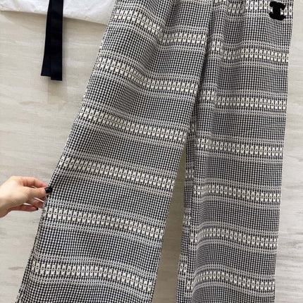 CHANEL 26S WIDE-LEG PLAID PANTS 971