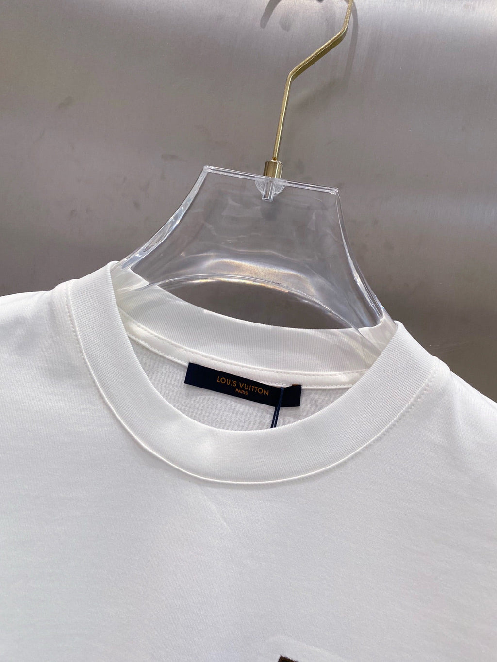LV EMBROIDERED LOGO T-SHIRT IN WHITE COTTON 238831