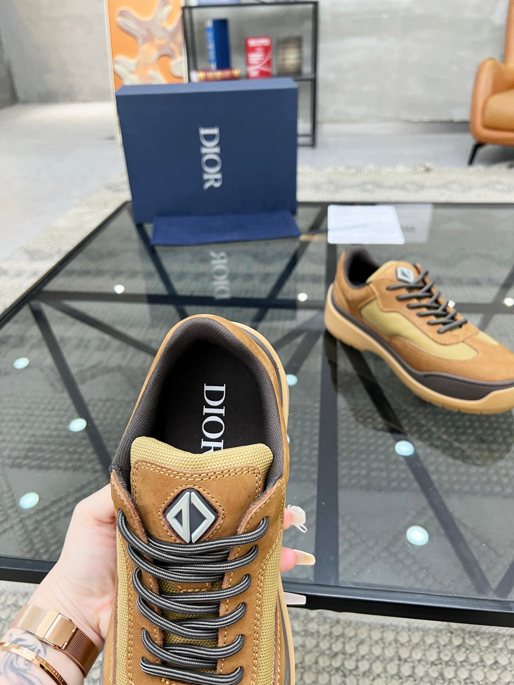 CD DEAN SNEAKER BRONZE CALFSKIN