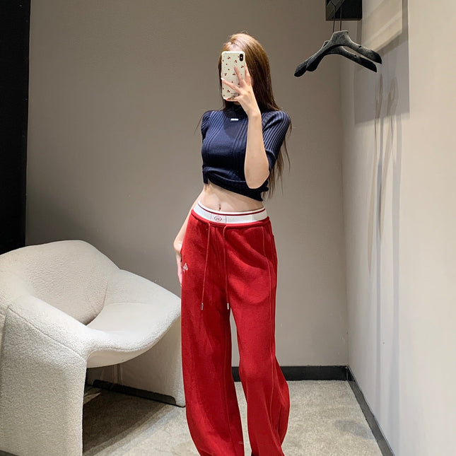 HERMES 25S FLEECE-LINED WIDE-LEG PANTS 441