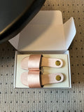 YSL 26S FLAT SLIDES IN NUDE SATIN