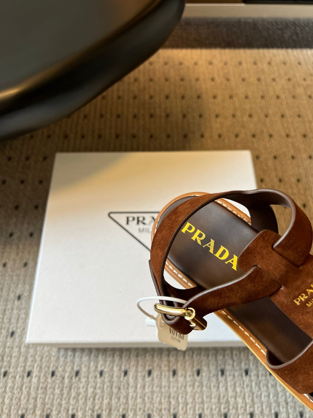 PRADA 26S SANDALS 55MM IN BROWN SUEDE