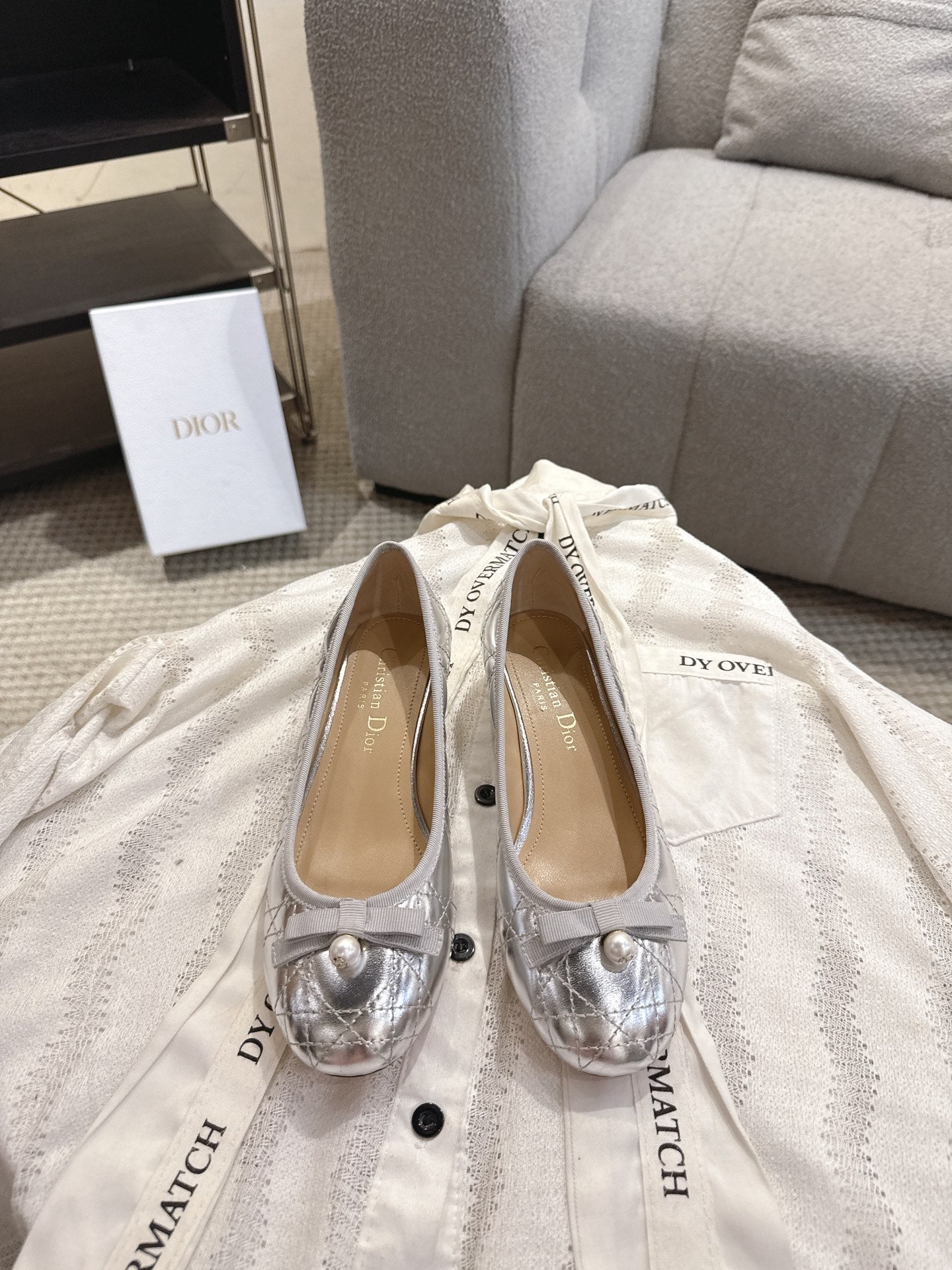 DIOR 26S LOW BLOCK HEEL PUMPS IN SILVER LAMBSKIN