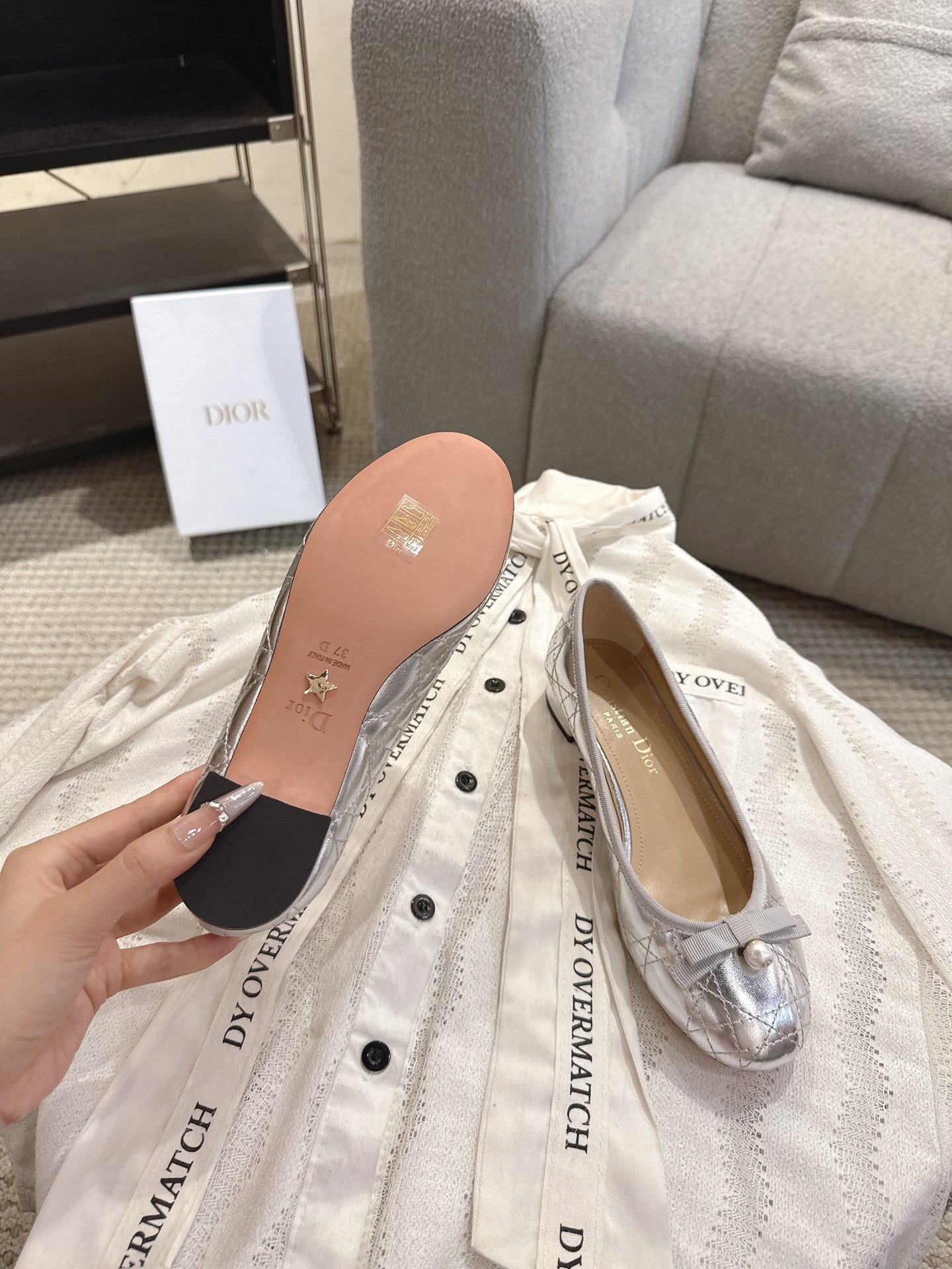 DIOR 26S LOW BLOCK HEEL PUMPS IN SILVER LAMBSKIN