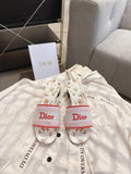 DIOR 26S DWAY FLOWER EDITION HIGH-HEEL SLIDES IN PINK MIX WHITE FABRIC