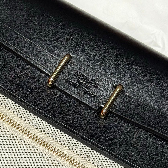 HERMES 25S MINI HERBAG 20 IN SAGE GRAY CANVAS GOLD HARDWARE