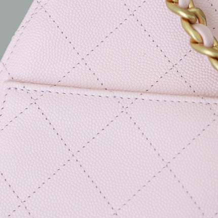 CHANEL 25S HOBO BAG 30 CM IN LIGHT PINK LAMBSKIN WITH GOLD HARDWARE