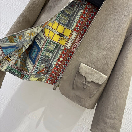 HERMES 25S SHORT LEATHER JACKET 059
