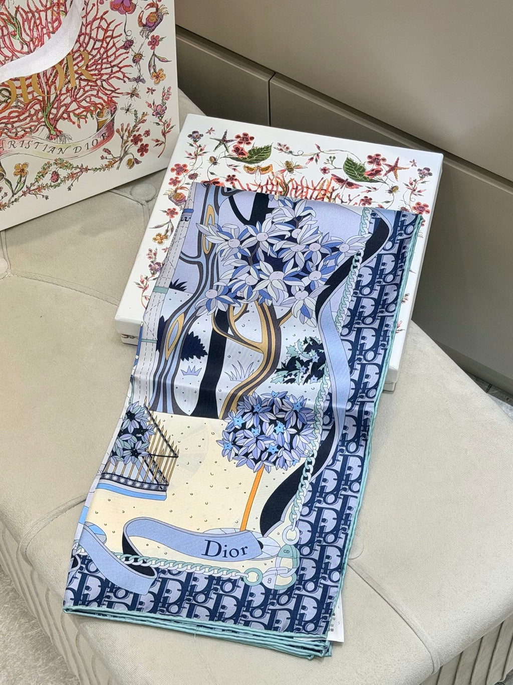 DIOR 26S SCARF 90CM IN SILK 311992
