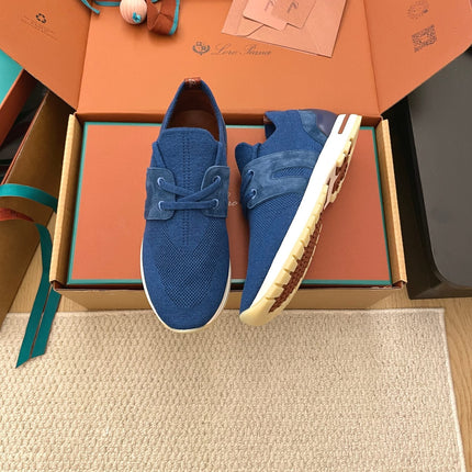 LP 26S BASIC 360 FLEXY WALK SNEAKER IN DARK BLUE FABRICS AND CALFSKIN