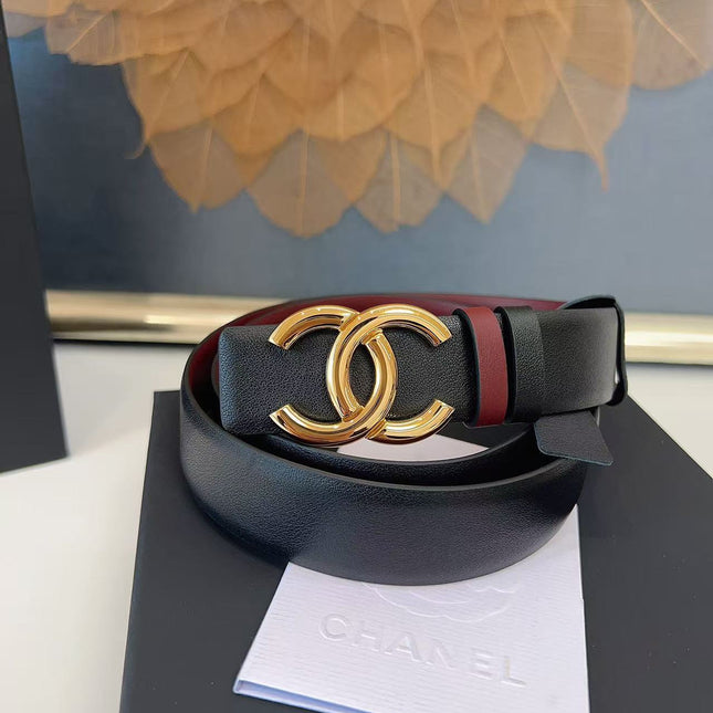 CHANEL 26S BELT 30 MM IN BLACK CALFSKIN 658697