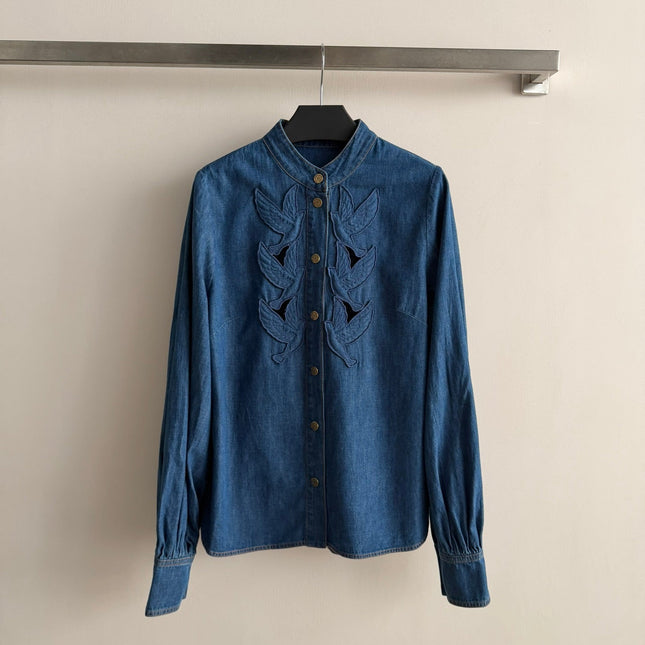 ZIMMERMANN 26S EMBROIDERED DENIM SHIRT STYLE 135