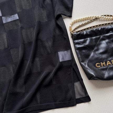 CHANEL 26S PLAID SHORT-SLEEVE SHIRT STYLE 1160