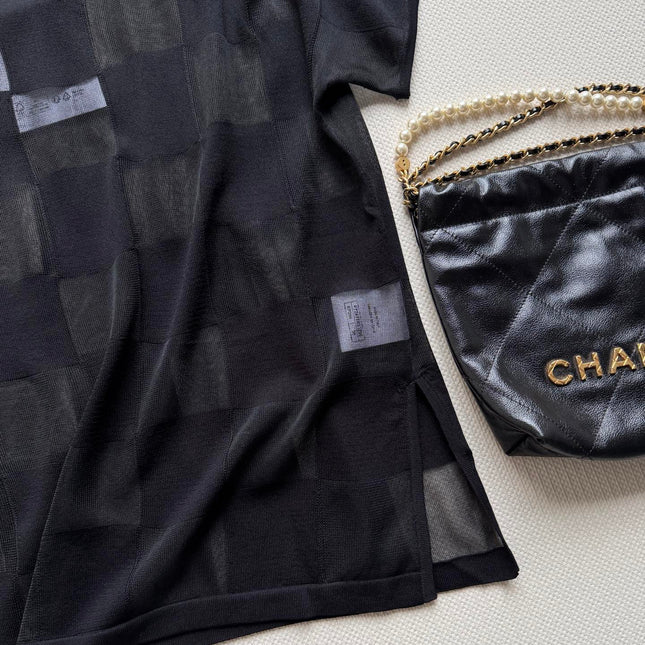 CHANEL 26S PLAID SHORT-SLEEVE SHIRT STYLE 1160