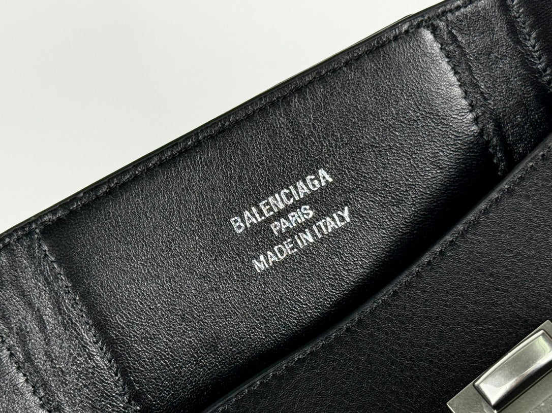 BEL AIR CARRY ALL BAG 37 IN BLACK NAPPA LAMBSKIN SILVER HARDWARE